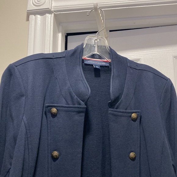 NWOT - Tommy Hilfiger Long Navy Blue Military Open Style Jacket - Size 12* - Picture 8 of 14